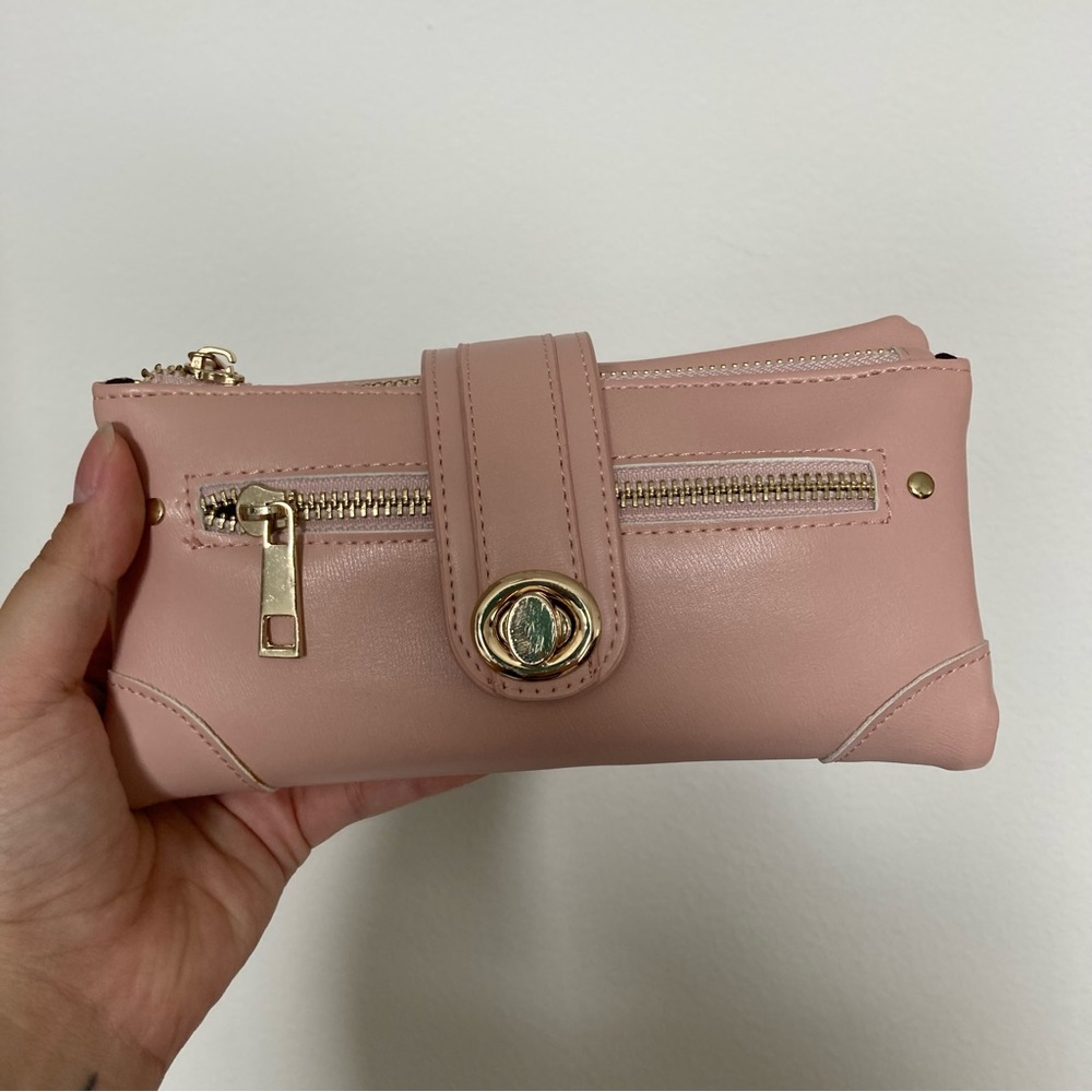 BRAND NEW never used pink and gold wallet clutch